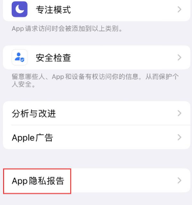 浑源苹果15服务维修分享iPhone15如何开启App隐私报告